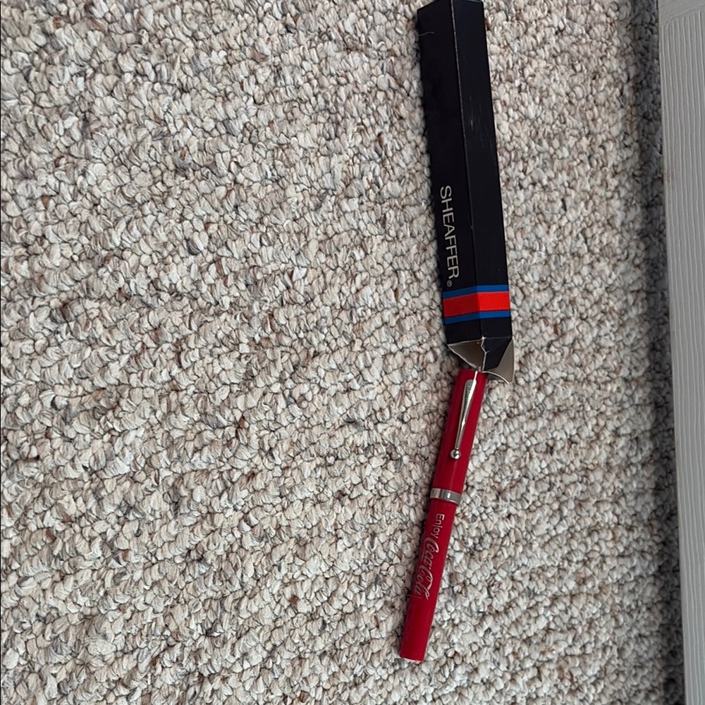 Vintage Coca Cola Red Pen with Silver Accents
